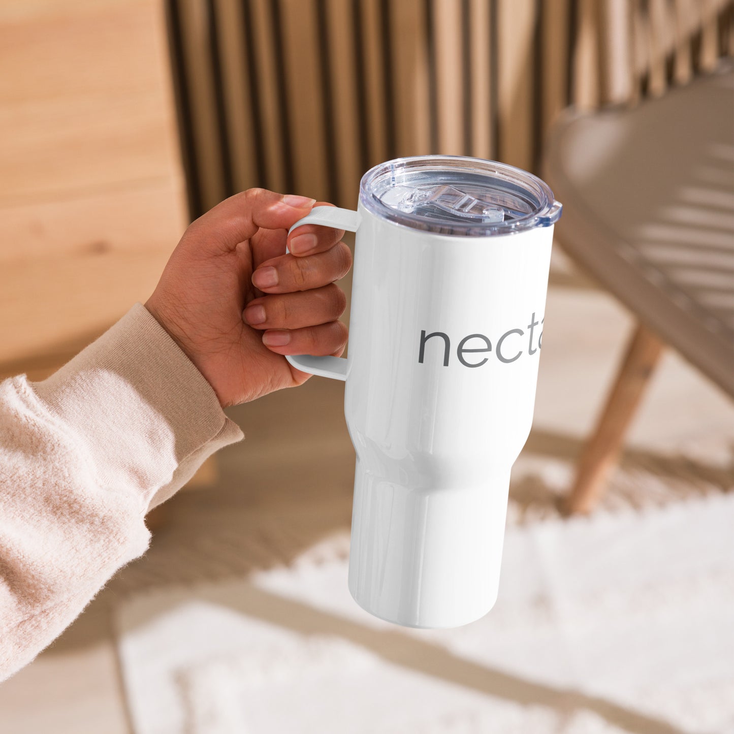 nectarflow travel mug with a handle
