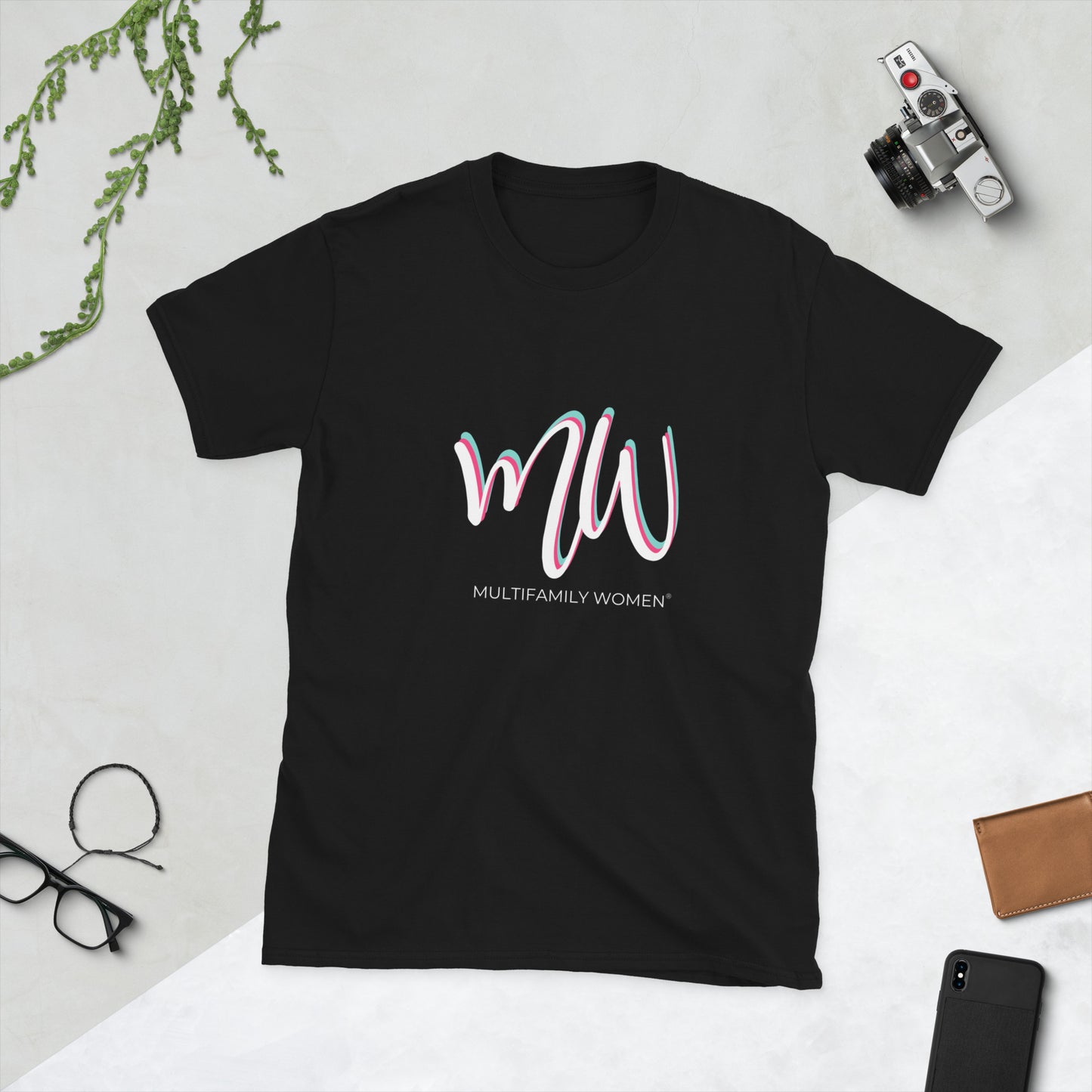 The Bold Statement - Short-Sleeve Black T-Shirt with Logo by Multifamily Women®