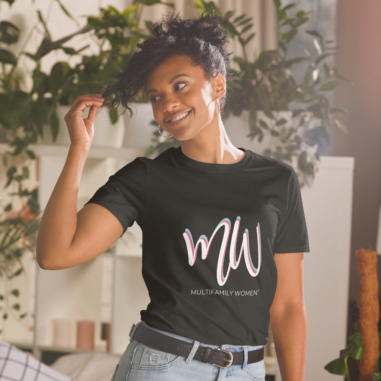 The Bold Statement - Short-Sleeve Black T-Shirt with Logo by Multifamily Women®