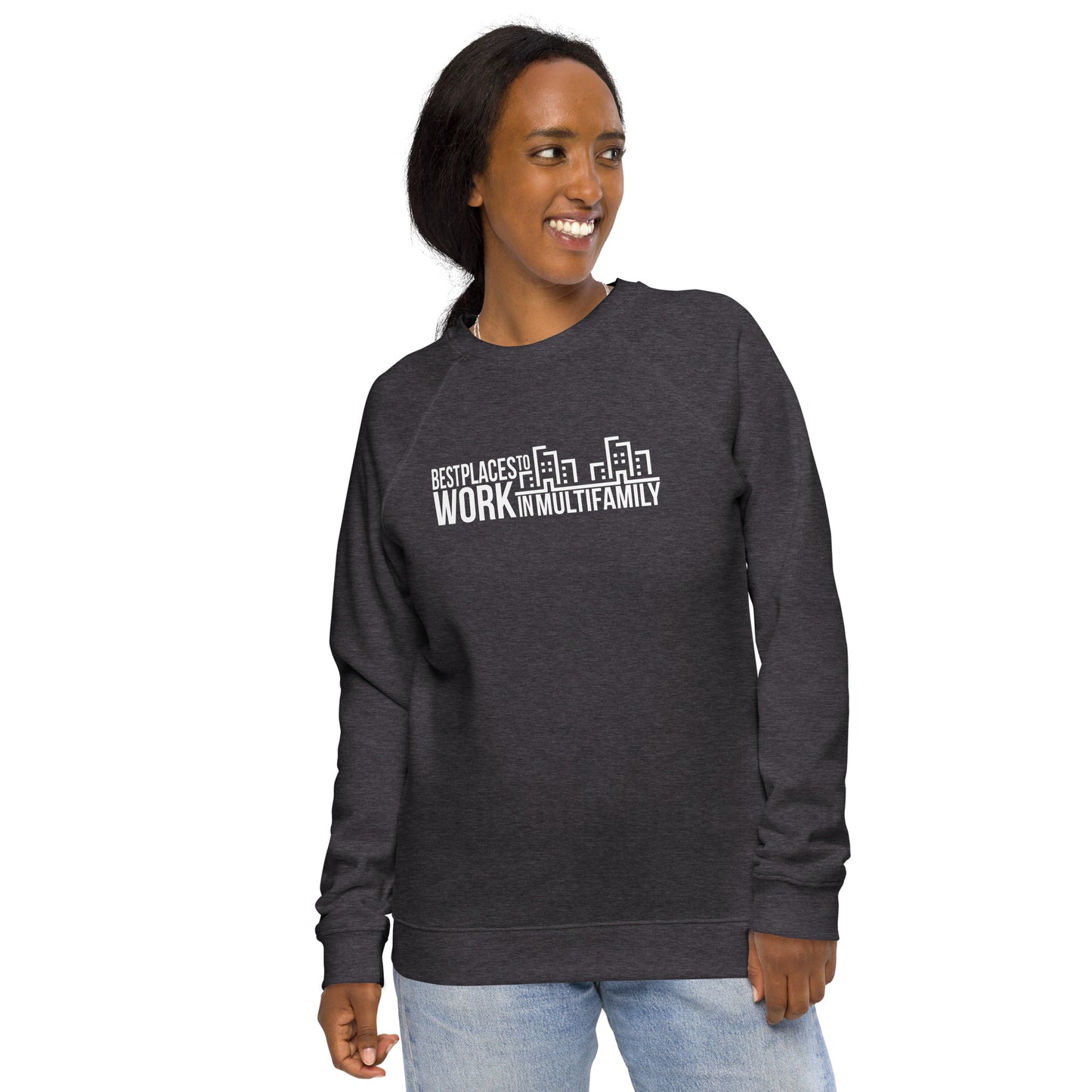 Best Places to Work Multifamily® Unisex organic raglan sweatshirt
