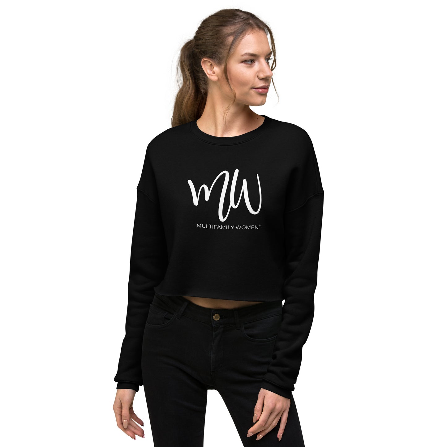 The Luminary - Crop Sweatshirt with White Logo by Multifamily Women®