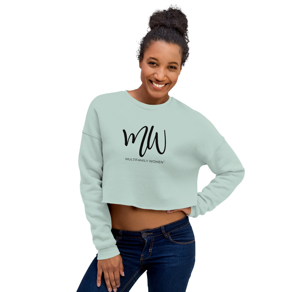 The Innovator - Light Crop Sweatshirt with Black Logo by Multifamily Women®