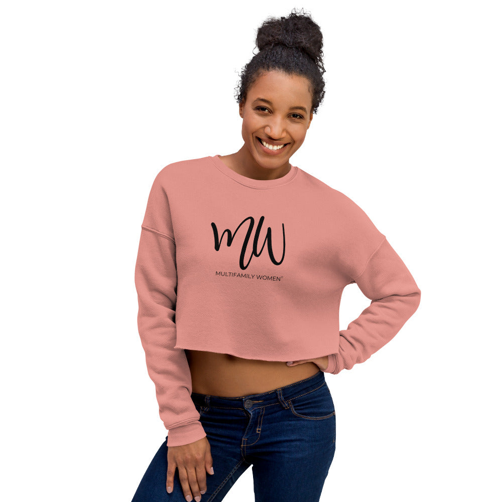 The Innovator - Light Crop Sweatshirt with Black Logo by Multifamily Women®