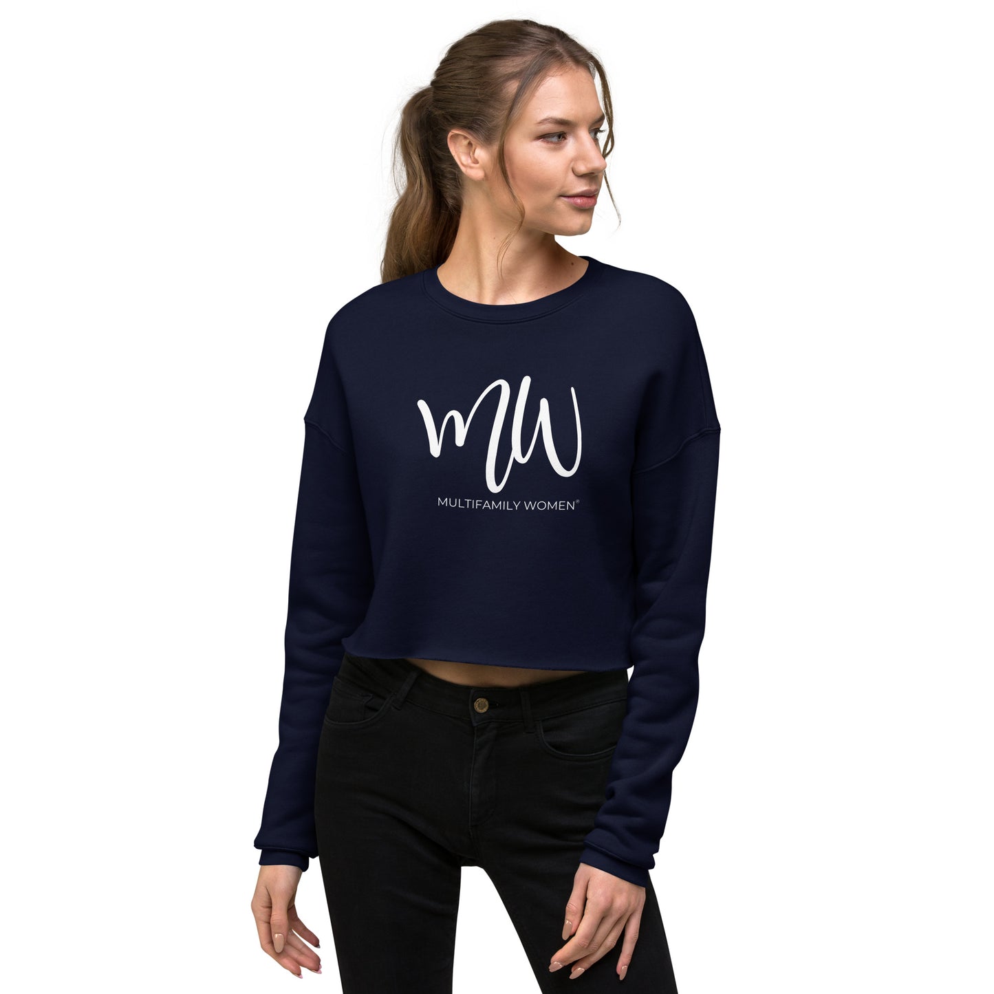 The Luminary - Crop Sweatshirt with White Logo by Multifamily Women®