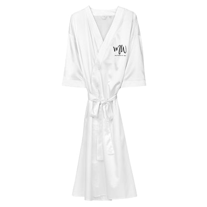 The Snow Queen & Blushing Beauty - Satin Robe with Black Logo by Multifamily Women®