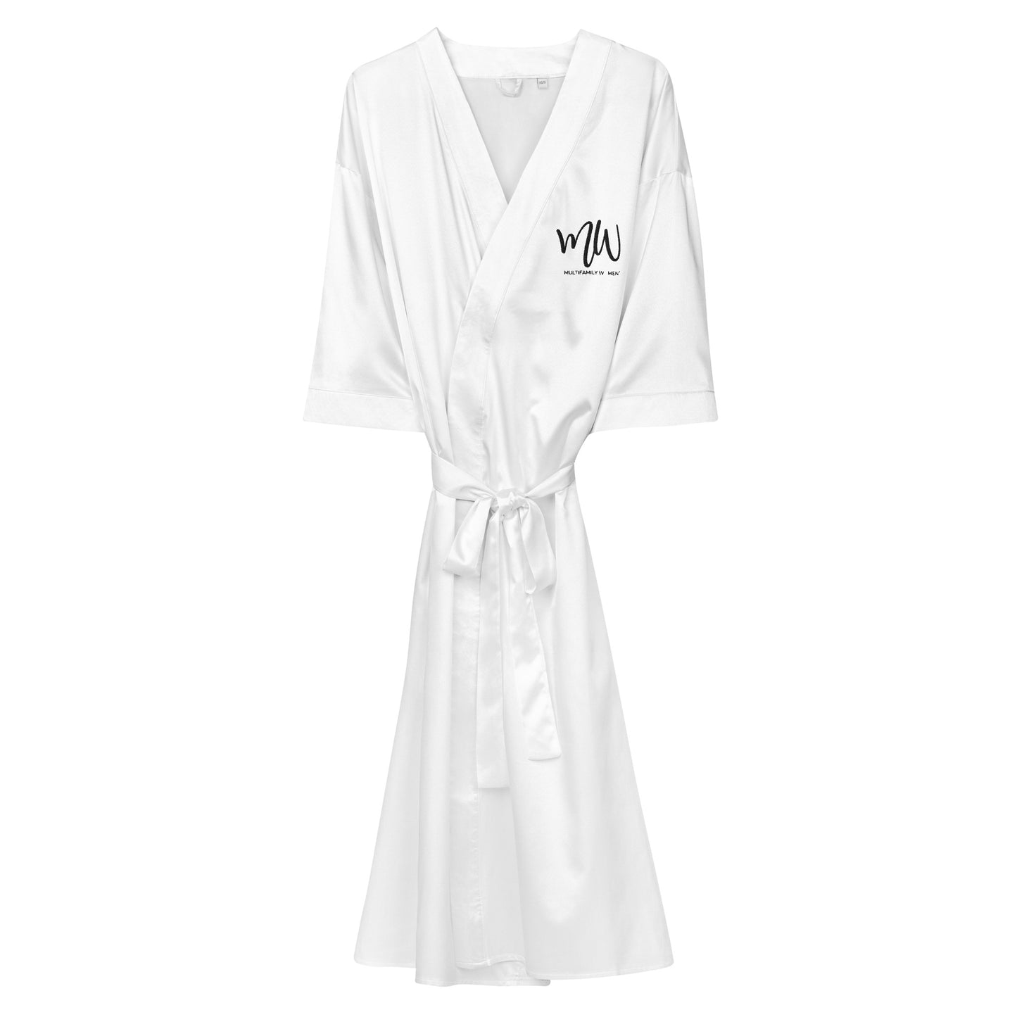 The Snow Queen & Blushing Beauty - Satin Robe with Black Logo by Multifamily Women®