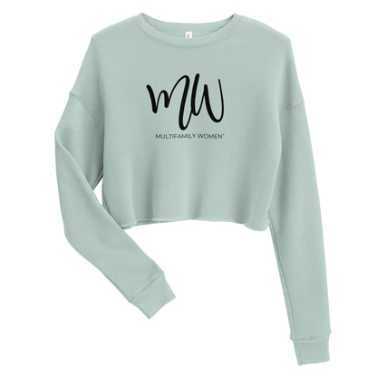 The Innovator - Light Crop Sweatshirt with Black Logo by Multifamily Women®